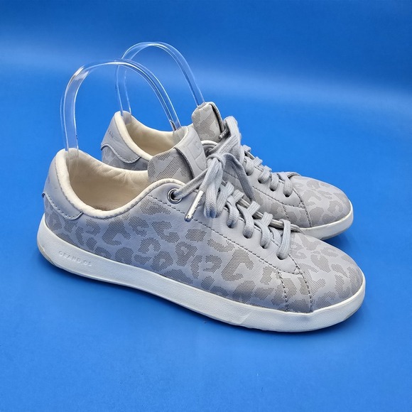 Cole Haan GrandPrø Arctic Ice Leopard Print Tennis Sneakers‎ Size 6B - Picture 1 of 11